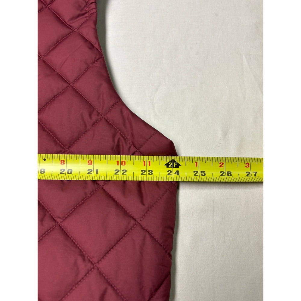 Brooks‎ Brothers Mens XL Quilted Vest Burgundy Thermore Plaid Lined Full Zip - Picture 6 of 7